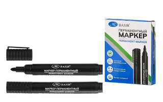 Маркер "Basir" черный овальный 3мм  МС-8004