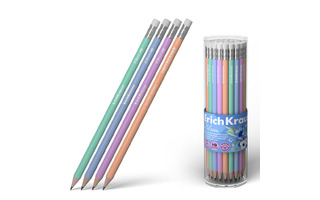 Карандаш ч\гр "Erich Krause.JOY Pastel Bloom HB" пластик с ластиком в тубусе 60704
