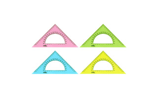 Треугольник 45" 16 см с транспортиром Стамм ТК61