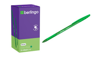 Ручка шариковая "Berlingo.Tribase grip" зеленая 1,0мм грип CBp_10972