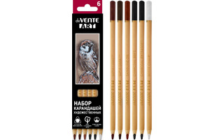 Карандаши художественные  6 шт "deVente.Art" 2уголь,2сеппия,1сангина,1белый 5021310