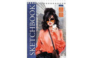 Скетчбук А5  32л "Кокетка" гребень тв.подложка 160г/м² 32Б5Aгр_31671 Хатбер