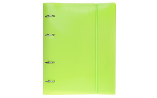 Тетрадь А5 120л на кольцах "LINE NEON.Зеленая" пластик.обл на резинке 120ТК5Вр1_03034 081575 Хатбер