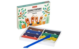 Пластилин  8 цв "Hatber.Лисята" восковой 120гр PL_071794