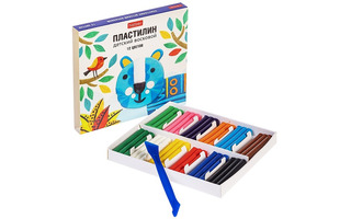 Пластилин 12 цв "Hatber.Тигра" восковой 180гр PL_071796