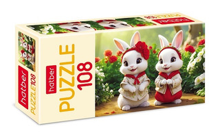 Пазлы Хатбер  108эл "Зайка на полянке" 108ПЗ4_32540