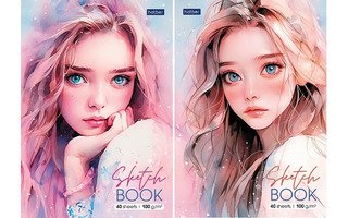 Скетчбук А5  40л "Нежность" склейка жест.подложка 100г/м² 40Б5лАк 087787 Хатбер