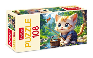 Пазлы Хатбер  108эл "Котик-рыбак" 108ПЗ4_32541 088737