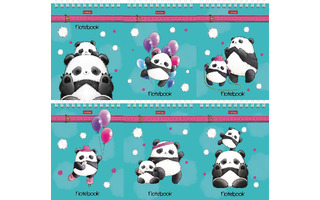Блокнот А6   60л "Плюшевые панды" гребень 60Б6В1гр 088304 Хатбер