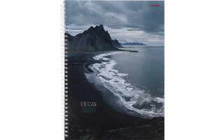 Книга для записи А4   80л "Скалистое побережье" клетка гребень тв.обл. 80-1727 ПрофПресс