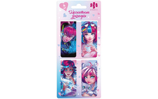 Закладки- магниты  "Романтичные девушки" 2,5*5,8см ассорти (цена за набор 4шт) 65055 Феникс+