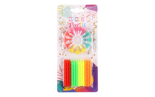 Набор свечей для торта 24шт "Неон" 6см 213714