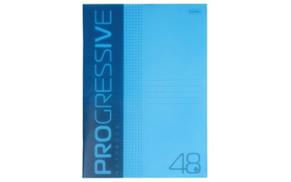 Тетрадь А4  48 л "Progressive" клетка пласт.обложка синяя 48Т4В1 084958 Хатбер