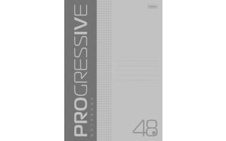 Тетрадь А4  48 л "Progressive" клетка пласт.обложка серая 48Т4В1 084962 Хатбер