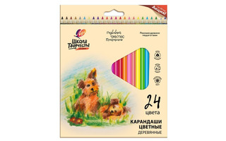 Карандаши 24 цв "Школа творчества" трехгранные 30С 1808-08 Луч