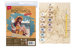 Набор для творчества "Роспись по дереву.Картина.Девушки.На пляже" 19*24см Фр-018