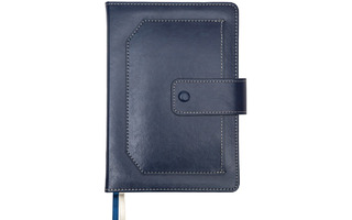 Ежедневник А5  336стр "deVENTE.Denver" кожзам синий с карм. на кнопке датир 2025 2232544 в кор.