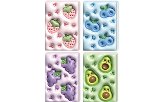 Записная книжка В6   96л "deVente.3D.Fruits" тв.обл иск.кожа ассорти 2052304