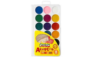 Краски  акв 18 цв "Каляка-Маляка" пластик АПКМ18