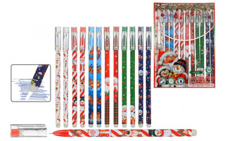 Ручка пиши-стирай гелевая "Basir.Новогодняя" синяя 0,5мм МС-7209