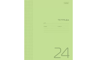 Тетрадь 24л  "Пластик.обл.Зеленая" клетка 65г/кв.м 24Т5В1 083594 Hatber