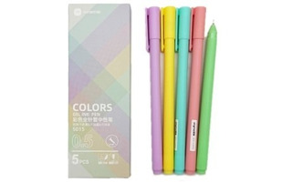 Набор  5 гелевых ручек "Macaron" 0,5мм DE-460/№5015