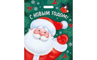 Пакет   38*48 "С новым годом" с вырубкой ПЭ большой код 307 5602100