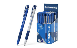 Ручка шариковая "Erich Krause.Switch Matic&Grip" синяя автомат 0,7мм 61273