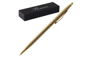 Ручка подарочная "FIORENZO" поворотный механизм, корпус золото 0,7мм синяя  232058 Кокос