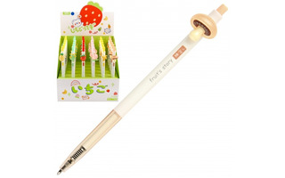 Ручка шариковая "Фруктовая история" автомат синяя 0,7мм  215856 Кокос