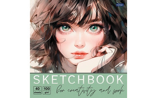 Скетчбук А5+  40л "Очаровательные глазки" склейка жест.подлож 100г/м² 40Б4лтAк_31916 087468