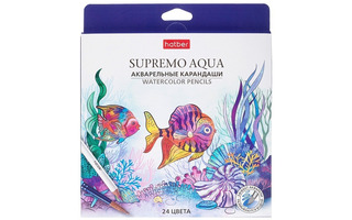 Карандаши 24 цв "Supremo AQUA" круглый корпус CS_087448 Хатбер