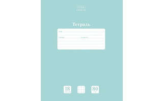 Тетрадь 18л "NEWtone Pastel.Зеленый нефрит" клетка 80гр/кв.м 18Т5А1_05059 089672 Хатбер