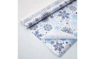 Бумага упаковочная крафт 70*100см "Снежинки на белом"  5шт в уп (цена за 1лист) Ч45089 НЕ ВСКРЫВАТЬ