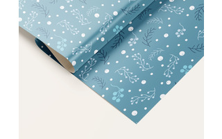 Бумага упаковочная 70*100см "Веточки на синем"  10шт в уп (цена за лист) УБ-6511