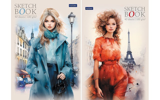 Скетчбук А5  40л "Незнакомки" склейка жест.подложка 100г/м² 40Б5лАк 087790 Хатбер