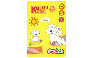 Картон белый А4 16л мелованный КБМКМС16 "Каляка-Маляка" 200 г/м2 склейка