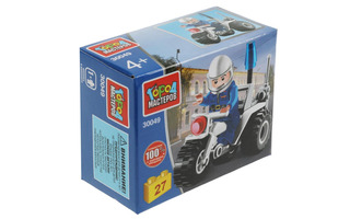 Конструктор пласт "Полицейский трицикл" 27дет +фигурка 350682 30049-JS (4425) Город мастеров