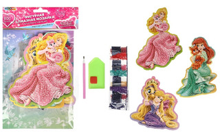 Мозаика алмазная "Принцессы.Фигурная" 3шт 15*21см частичная AMF-113894 382098 (6298)