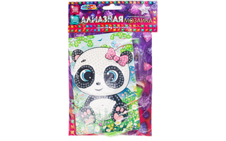 Мозаика алмазная "Панда" 10*15см частичная AM10X15-113778 382113 (5901)