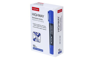 Маркер двухсторонний "Hatber.Highway" синий 2-5мм PM_069851