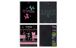 Тетрадь 48 л "Ассорти" клетка гребень 3D лак 48Т5лолВ1гр 087348 Хатбер