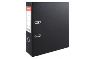 Папка-регистратор 75мм "Klerk" бумвинил черная карман нижн.металл.кант 200028/19