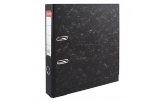 Папка-регистратор 50мм "Klerk" мрамор черная карман нижн.металл.кант 200025-19