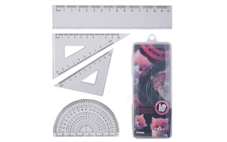 Набор линеек "Кокос.Кот в кружке" малый (линейка 15см,2угольника,транспортир) 241072 (7932)