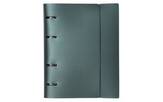 Тетрадь А5 120л на кольцах "Metallic темно-синяя" 120ТК5Вр1_03411 пластик.обл на резинке Хатбер