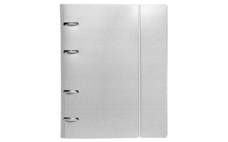 Тетрадь А5 120л на кольцах "Metallic серая" 120ТК5Вр1_03414 пластик.обл на резинке Хатбер