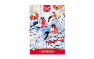 Альбом для акварели 10л "Снегири" А4 180г/кв.м склейка 46894 ErichKrause