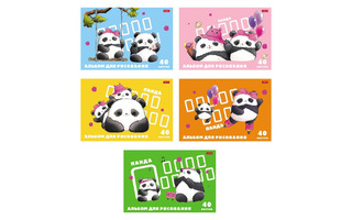 Альбом для рисования 40л "Плюшевые панды" 40А4В 089417 Хатбер