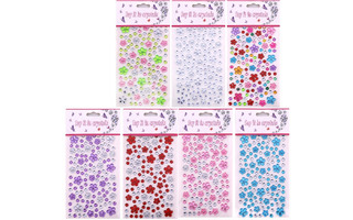 Наклейки акрил AL11435 стразы цветочки ассорти Alingar